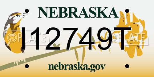 I12749T Nebraska License Plate