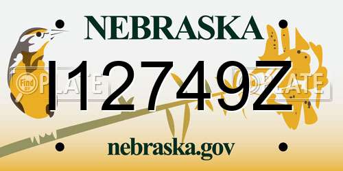 I12749Z Nebraska License Plate