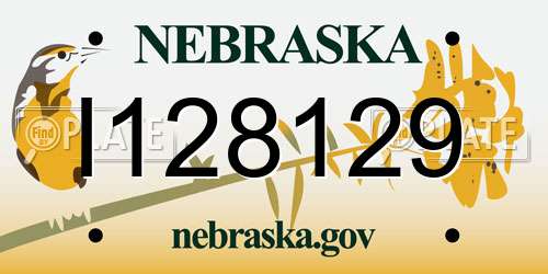 I128129 Nebraska License Plate