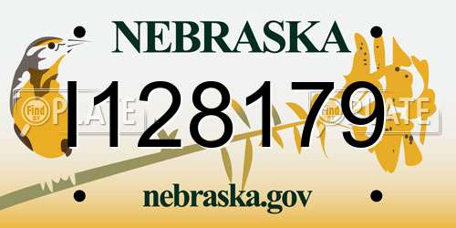 I128179 Nebraska License Plate
