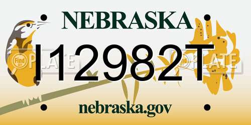I12982T Nebraska License Plate