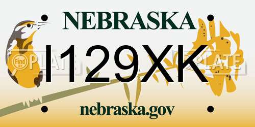 I129XK Nebraska License Plate
