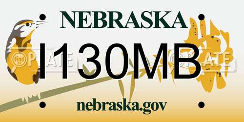 I130MB Nebraska License Plate