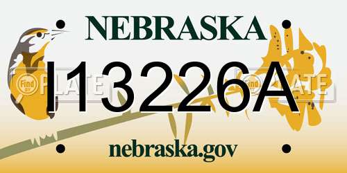 I13226A Nebraska License Plate