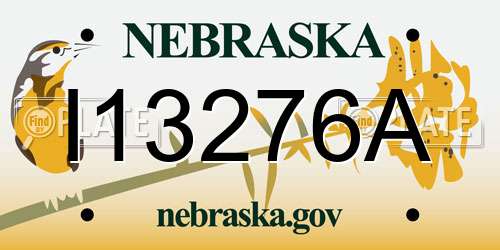 I13276A Nebraska License Plate