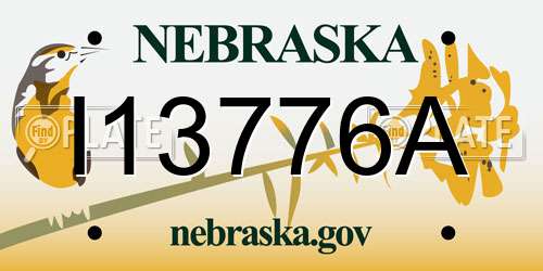 I13776A Nebraska License Plate