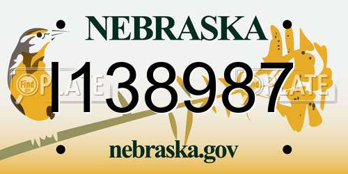 I138987 Nebraska License Plate