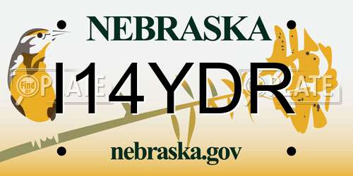I14YDR Nebraska License Plate