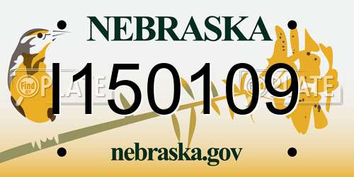 I150109 Nebraska License Plate