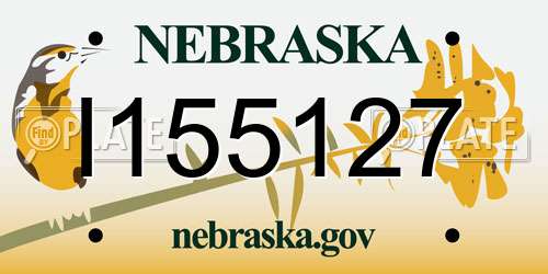 I155127 Nebraska License Plate