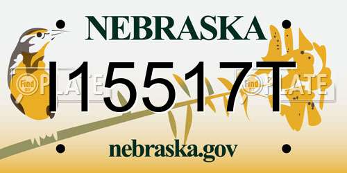 I15517T Nebraska License Plate