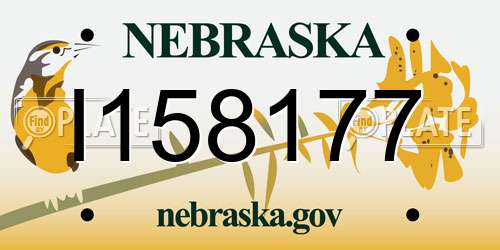 I158177 Nebraska License Plate