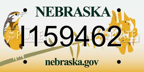 I159462 Nebraska License Plate
