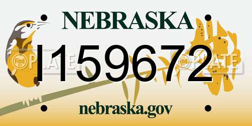 I159672 Nebraska License Plate