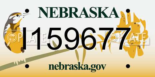 I159677 Nebraska License Plate