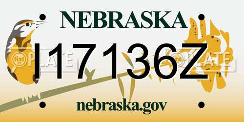 I17136Z Nebraska License Plate