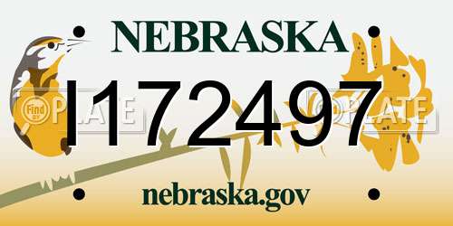 I172497 Nebraska License Plate