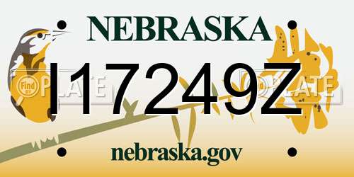I17249Z Nebraska License Plate