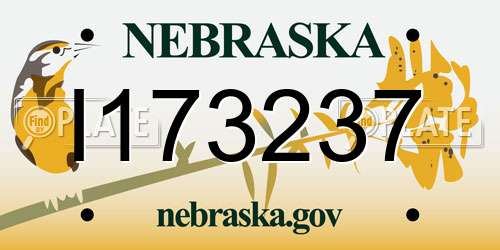 I173237 Nebraska License Plate