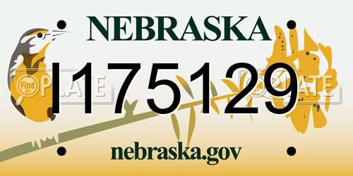 I175129 Nebraska License Plate