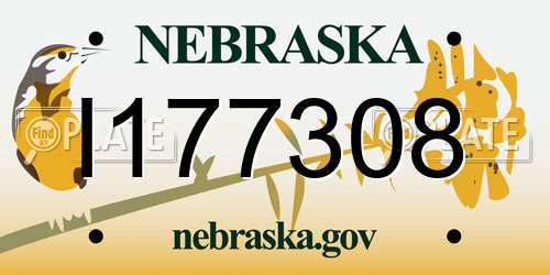 I177308 Nebraska License Plate