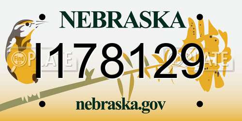 I178129 Nebraska License Plate