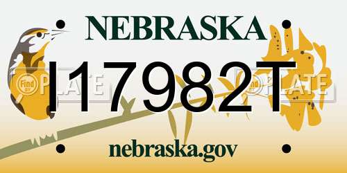 I17982T Nebraska License Plate