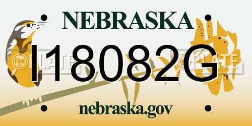 I18082G Nebraska License Plate