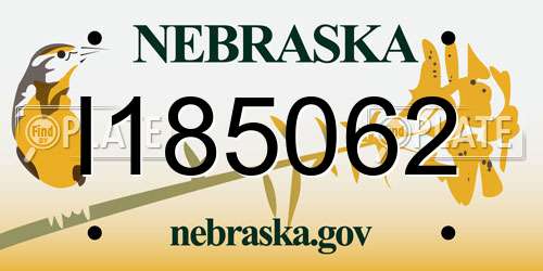 I185062 Nebraska License Plate