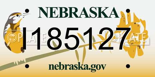 I185127 Nebraska License Plate