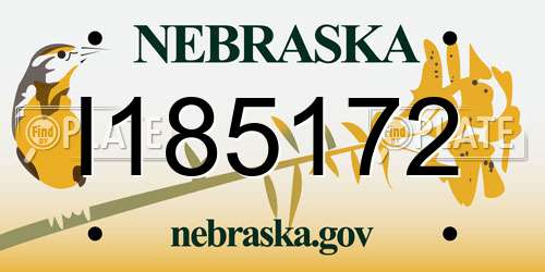 I185172 Nebraska License Plate