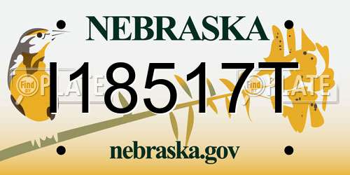 I18517T Nebraska License Plate