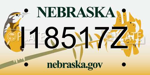 I18517Z Nebraska License Plate