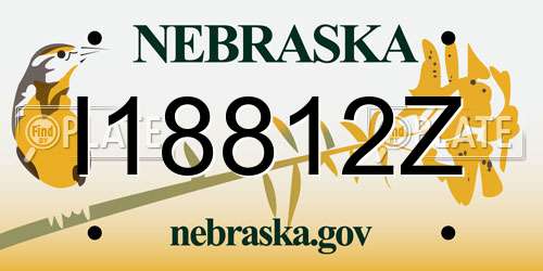 I18812Z Nebraska License Plate