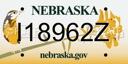 I18962Z Nebraska License Plate