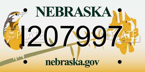 I207997 Nebraska License Plate
