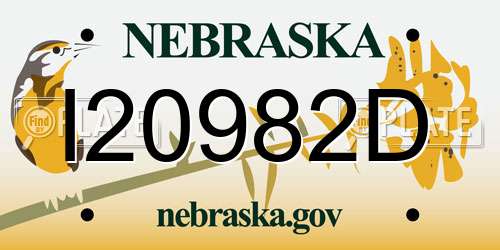 I20982D Nebraska License Plate