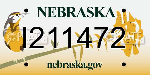 I211472 Nebraska License Plate