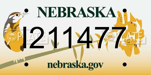 I211477 Nebraska License Plate