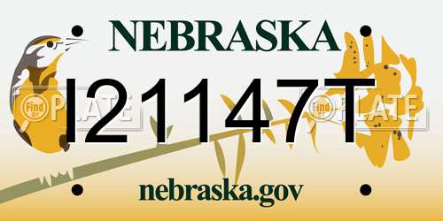 I21147T Nebraska License Plate