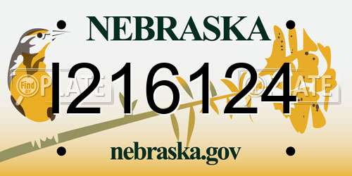 I216124 Nebraska License Plate