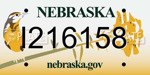 I216158 Nebraska License Plate