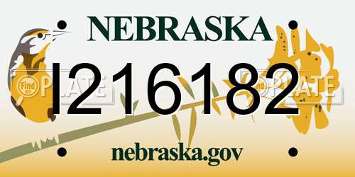 I216182 Nebraska License Plate