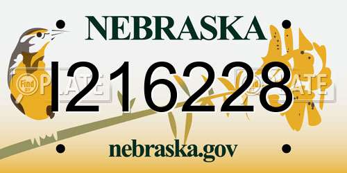 I216228 Nebraska License Plate