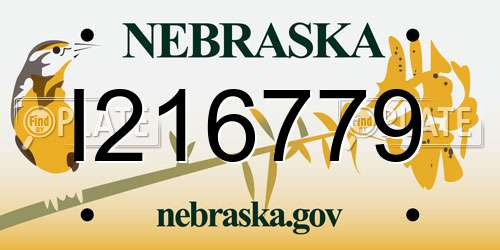 I216779 Nebraska License Plate