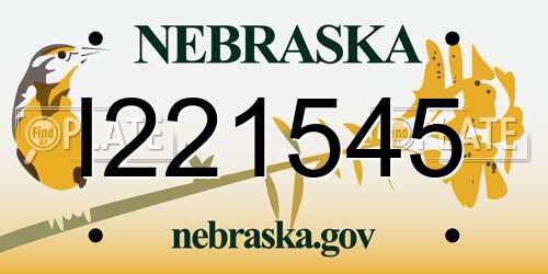I221545 Nebraska License Plate