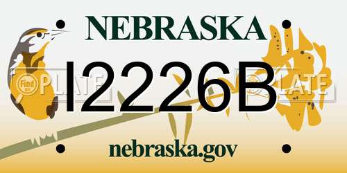I2226B Nebraska License Plate