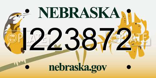 I223872 Nebraska License Plate