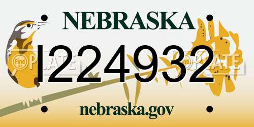 I224932 Nebraska License Plate