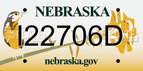 I22706D Nebraska License Plate